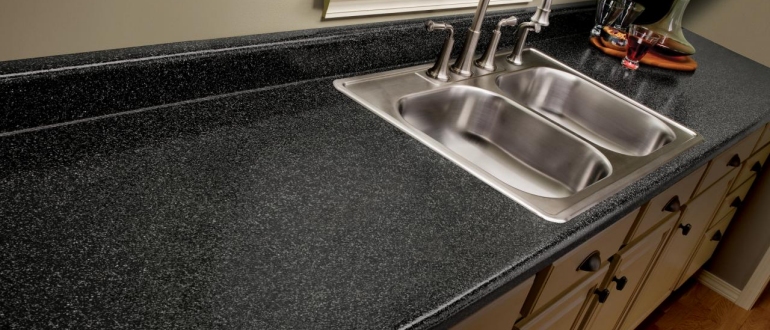 laminat ve mermer mutfak tezgahi